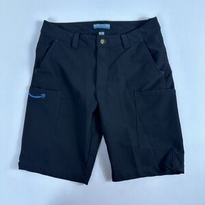 Amazon Employee Shorts Mens‎ Size Medium Black Polyester Pockets Stretch Cargo